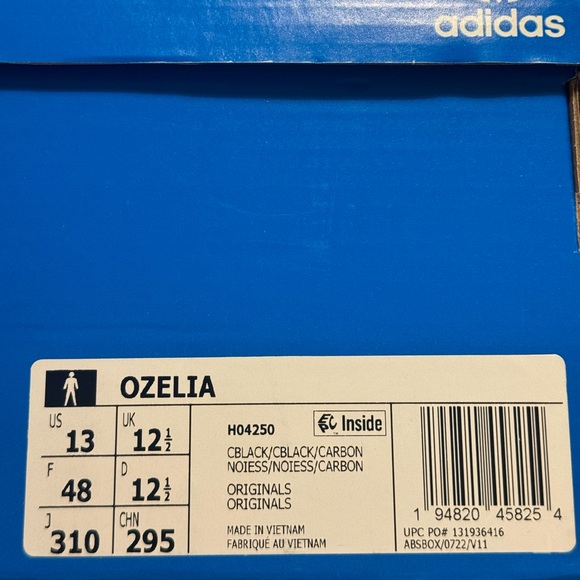 ADIDAS ORIGINALS OZELIA MEN SIZE 13 .ALL BLACK. BRAND NEW IN THE BOX. - Picture 4 of 4
